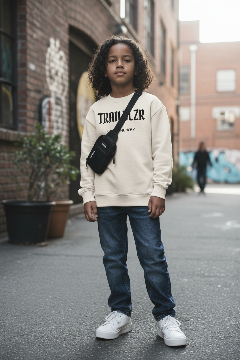 Beige Crewneck Model