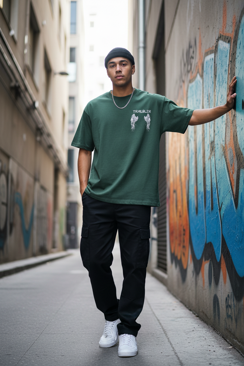 Male Model Forest Green T-Shirt